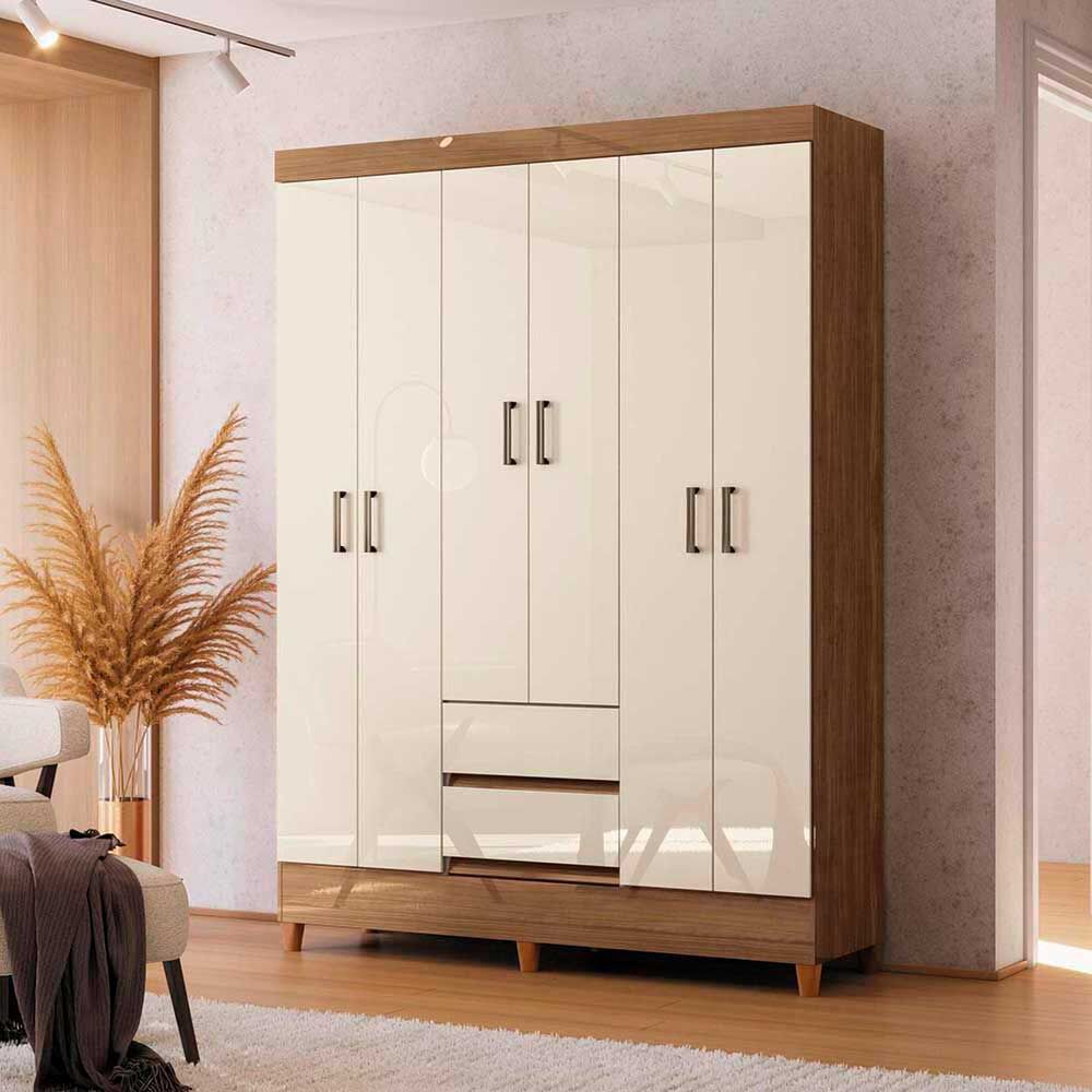 Clóset Casanova Fit 6 Puertas 2 Cajones Jequitiba Blanco | Abc