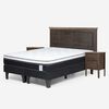Cama Europea Rosen Base Dividida 2 Plazas Anna + Respaldo + 2 Veladores