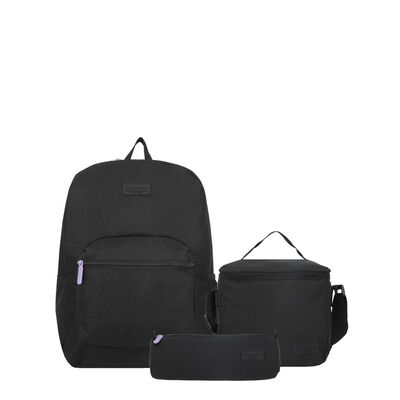 Triple Pack 5XT Mochila Niña Xtrem Negro/Lila