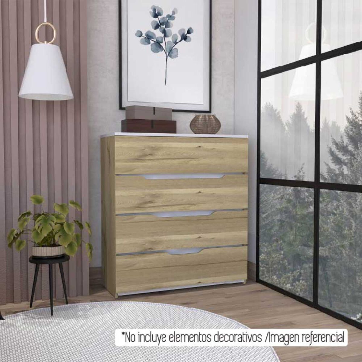 Cómoda TuHome Bi Color 4 Cajones