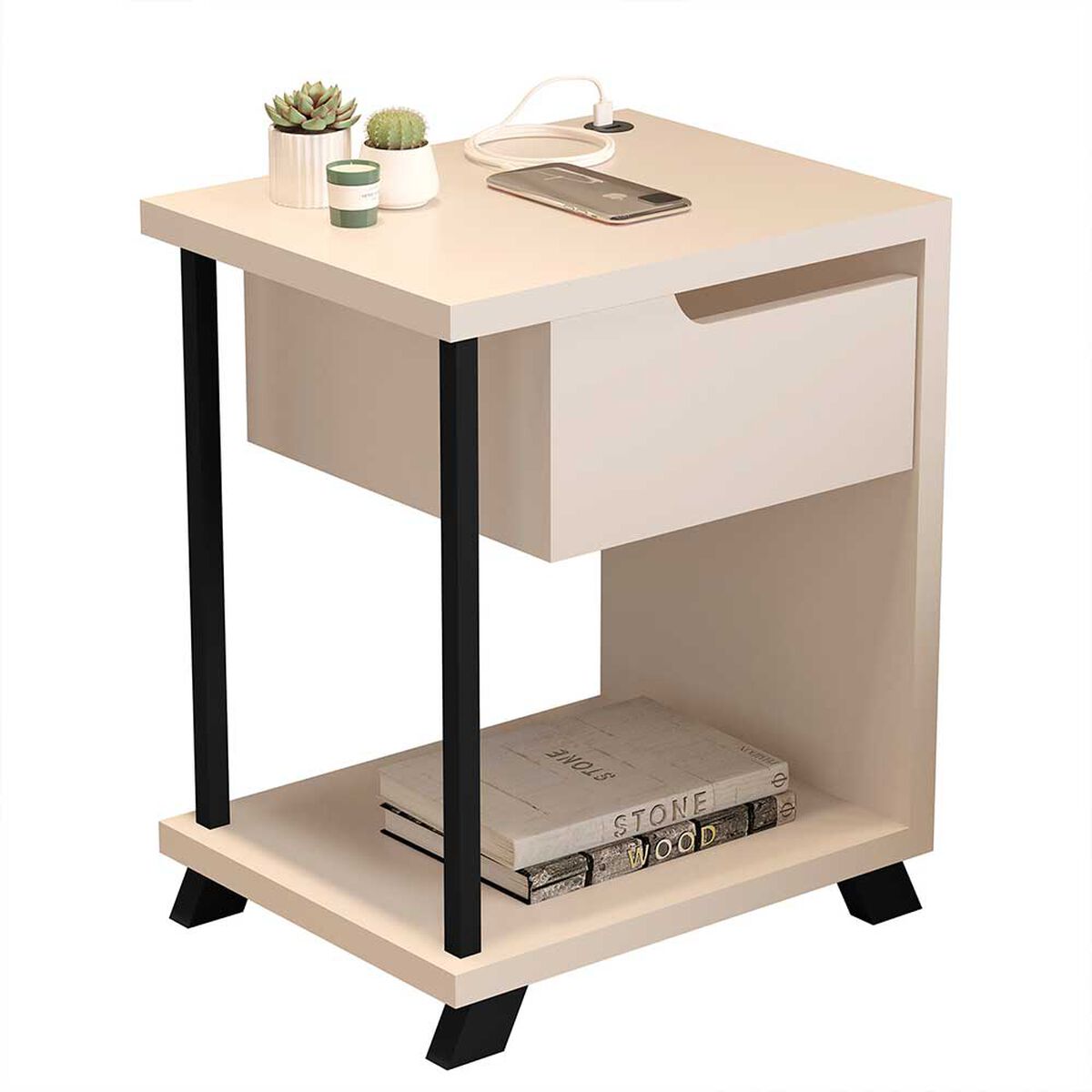 Velador Favatex Jax Café 1 Cajón