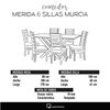 Juego de Comedor Latam Home Merida 6 Sillas Gris