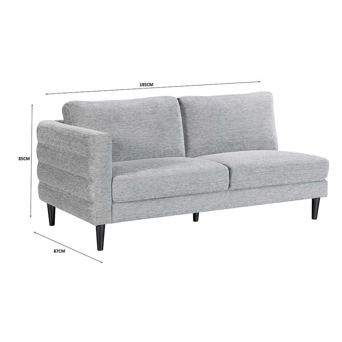 Seccional Derecho Casanova Atlanta 3 Cuerpos Grafito Gris