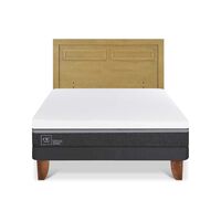 Cama Europea CIC 2 Plazas Ortopedic Advance + Respaldo Milan Mostaza