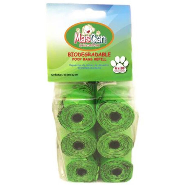 Pack 6 Unidades Bolsas Sanitarias Mascan biodeg. 6x20