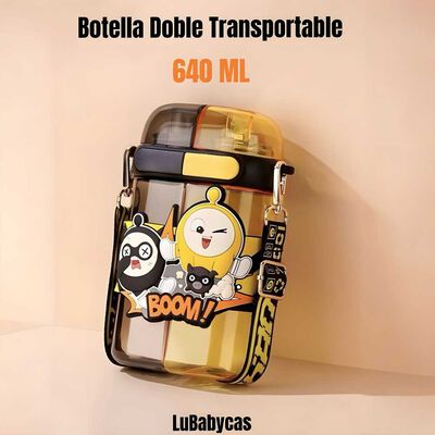 Imagen 2 del producto Botella Doble para Niños Lubabycas 640 ml Rosada