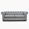 Sofá Barra Design Chesterfield 3 Cuerpos Skin Gris