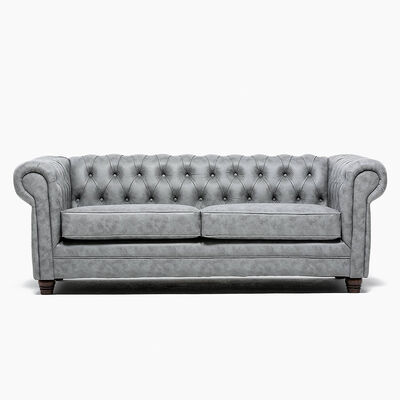 Sofá Barra Design Chesterfield 3 Cuerpos Skin Gris