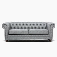Sofá Barra Design Chesterfield 3 Cuerpos Skin Gris