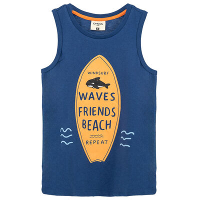 Imagen 1 del producto Polera sin Mangas Niño Chess Azul, Calipso