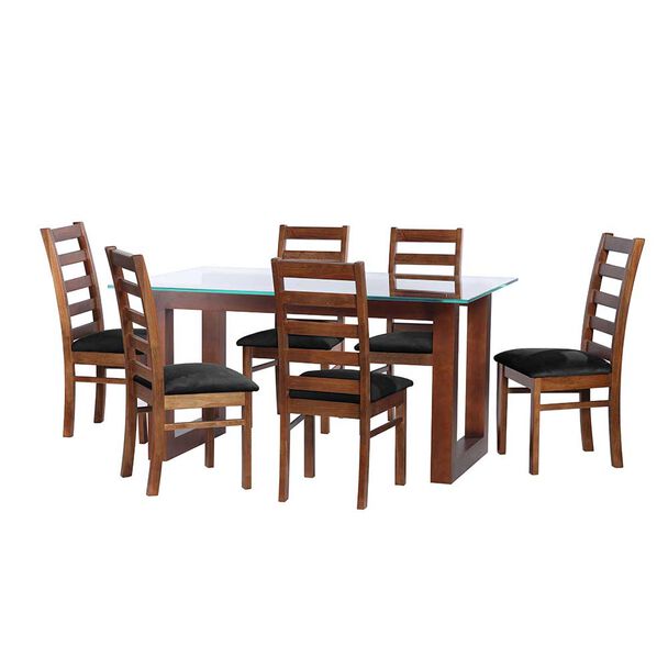 Juego de Comedor Latam Home Pamplona Murcia 6 Sillas PU Rojo