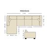Sofá Seccional Izquierdo Living Factory Capri 5 Cuerpos Beige