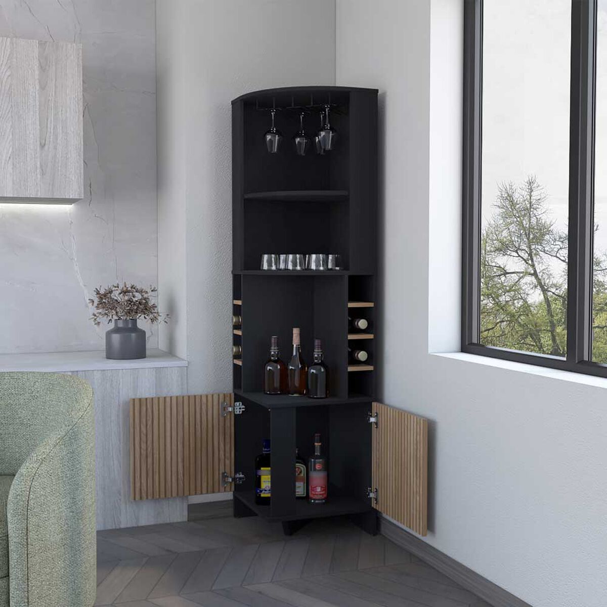 Bar TuHome Funes 2 Puertas Wengue Macadamia