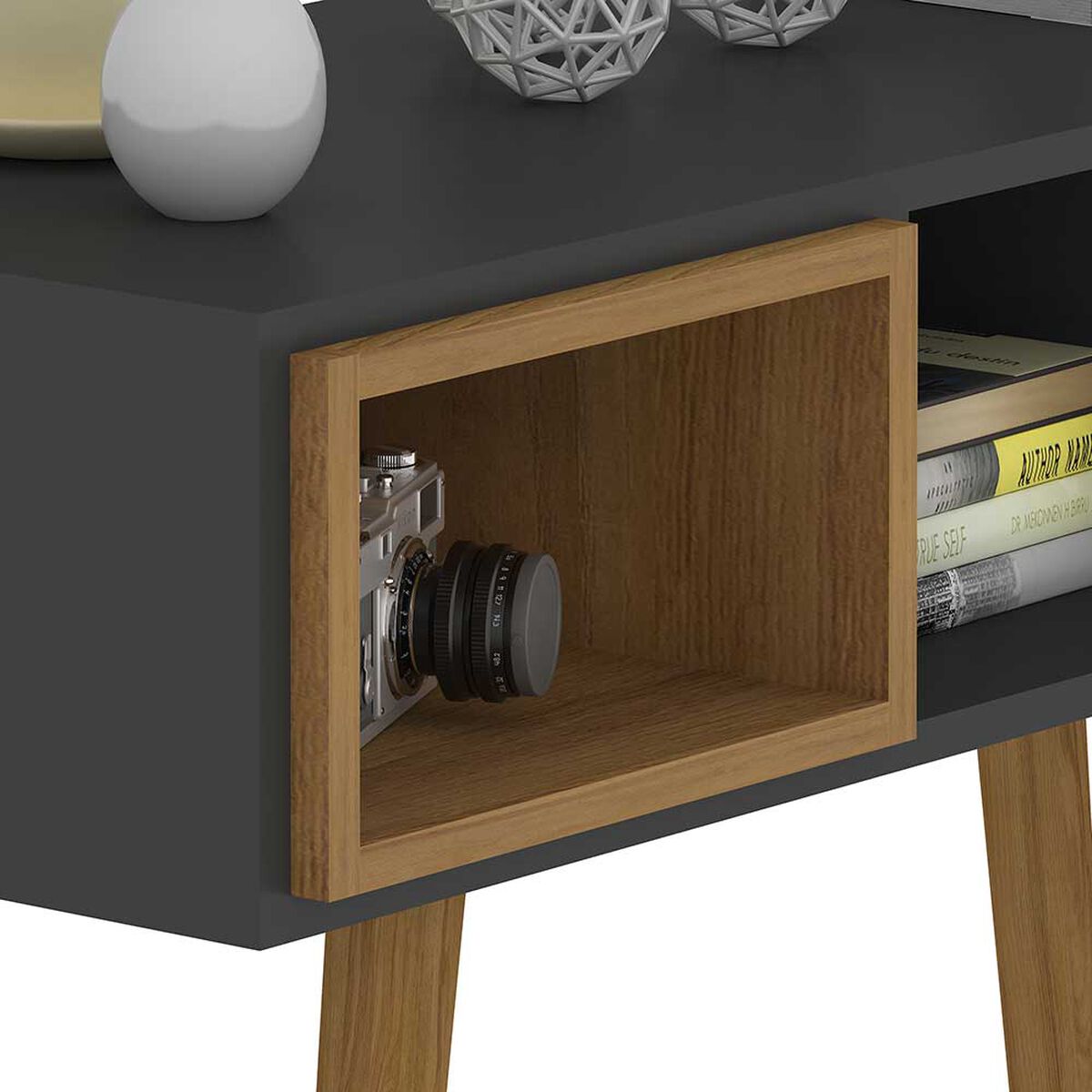Mesa de Arrimo Jdo & Design Retro Grafito Nogal
