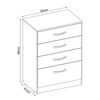 Cómoda Rodler Astral 4 Cajones Blanco