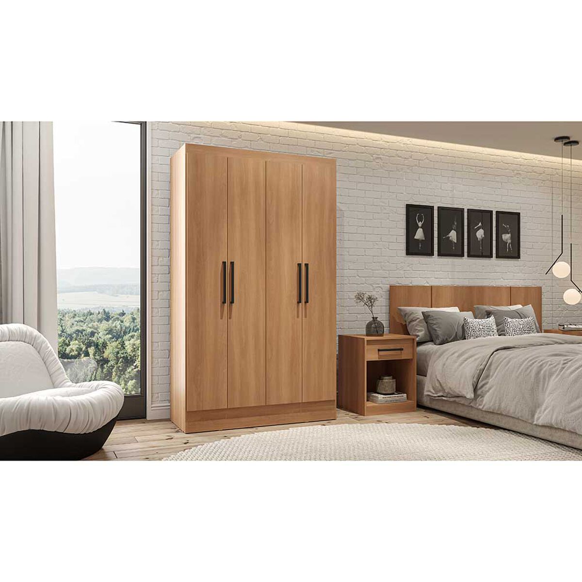 Clóset Roca Ámbar Canela 4 Puertas