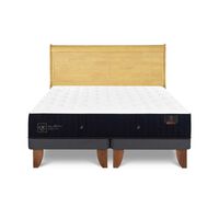 Cama Europea CIC Base Dividida King Premium + Respaldo Miro Mostaza