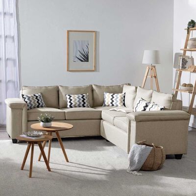 Sofá Seccional Mons Sicilia 5 Cuerpos Beige