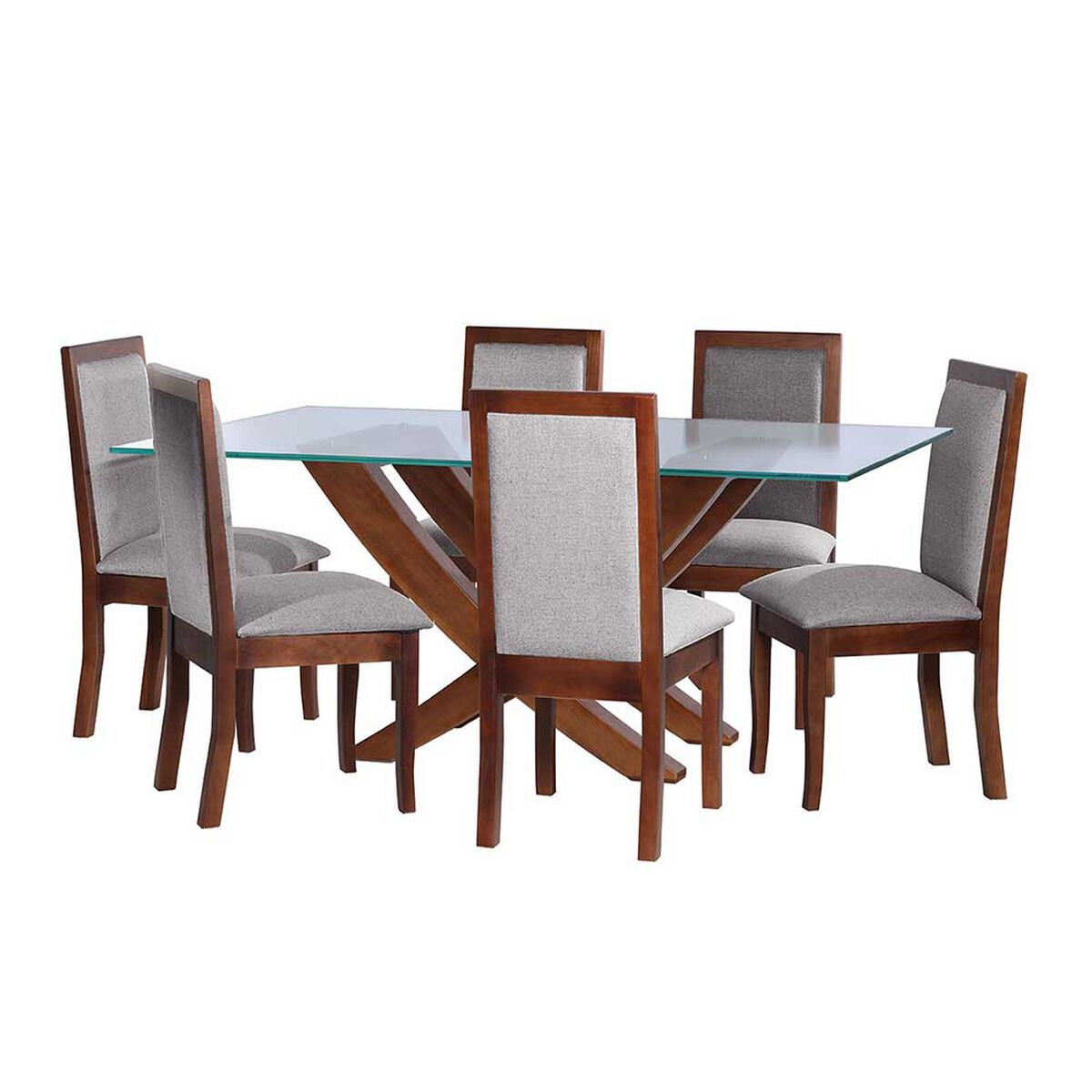 Juego de Comedor Latam Home Alicante 6 Sillas Gris Claro
