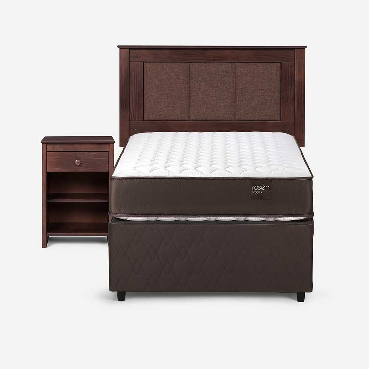 Cama Nido Rosen 1,5 Plazas Ergo T  + Respaldo + Velador