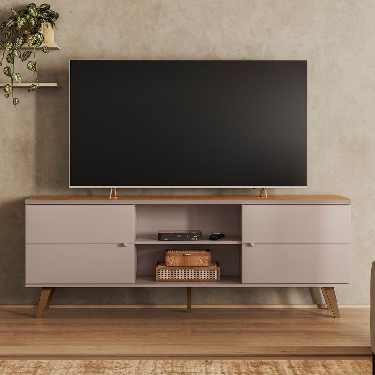 Rack TV Exit Aracaju Hasta 75" Gris