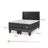 Cama Europea CIC Base Dividida 2 Plazas Lux + Respaldo Milan Negro