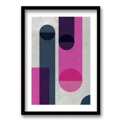 Cuadro Decorativo Retela Circulos Rosa 70 x 50 cm