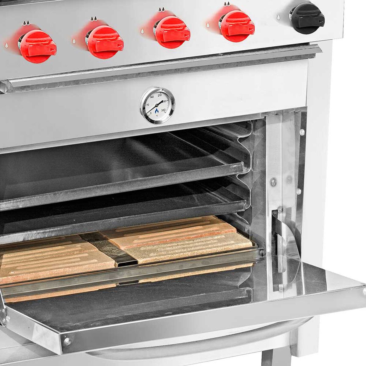 Cocina Industrial a Gas Ticgas 4 Platos 50x50 Gas Licuado