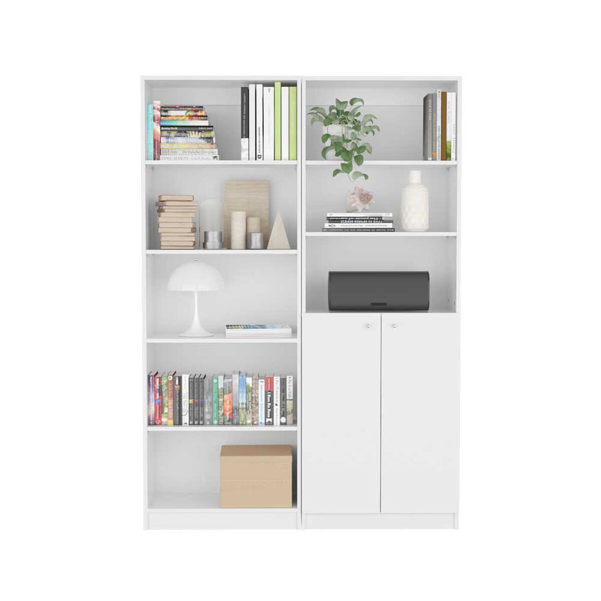 Estante 62 cm + Estante 2 Puertas TuHome Home Blanco