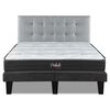 Cama Europea Prelude 2 Plazas Radiant 190 Cm + Respaldo Urban Plata
