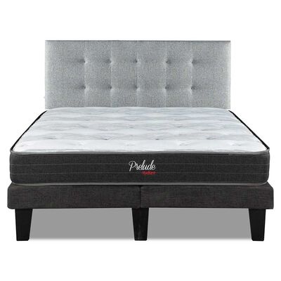 Cama Europea Prelude 2 Plazas Radiant 190 Cm + Respaldo Urban Plata