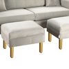 Juego de Living Bodevir New Retro Felpa 01 Sofá 3 Cuerpos + Dos Pouf 1 Cuerpo Gris 