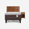 Cama Europea Rosen 1,5 Plazas New Style 4 Plus + Respaldo +  Velador Tabor Caramelo