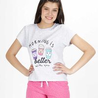 Pijama de Algodón Niña Kayser Gris