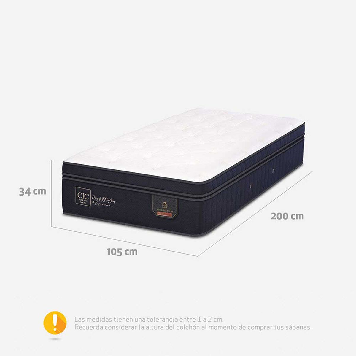 Colchon CIC 1,5 Plazas Super Premium