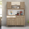 Mueble de Cocina Vekkahome Boom 7 Puertas 1 Cajón Café