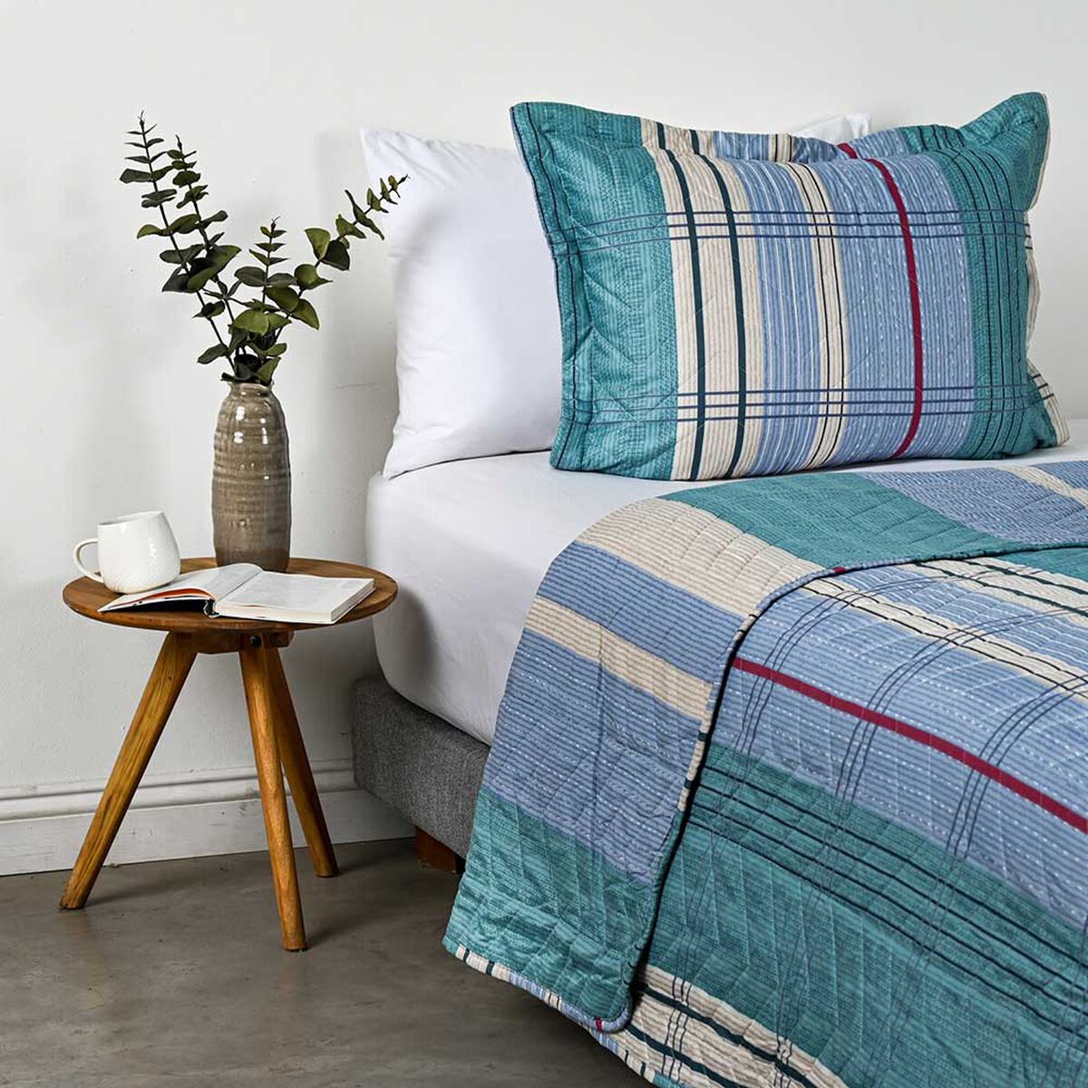 Quilt Estampado American Family 1,5 Plazas Jade