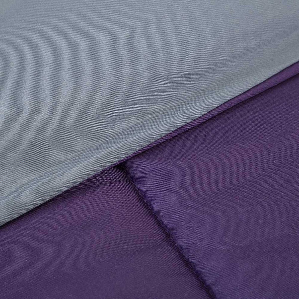 Set Plum&oacute;n Bicolor + Juego de S&aacute;banas Zibel 2 Plazas Mora Gris