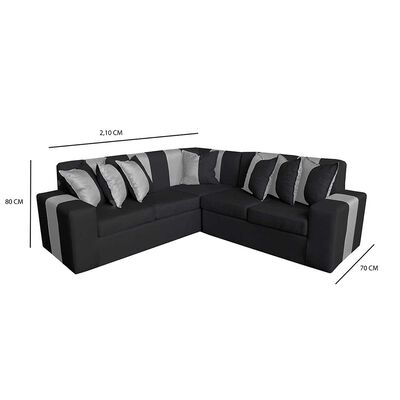 Imagen 2 del producto Seccional A&M Home Victor 2,2 Cuerpos Negro Gris