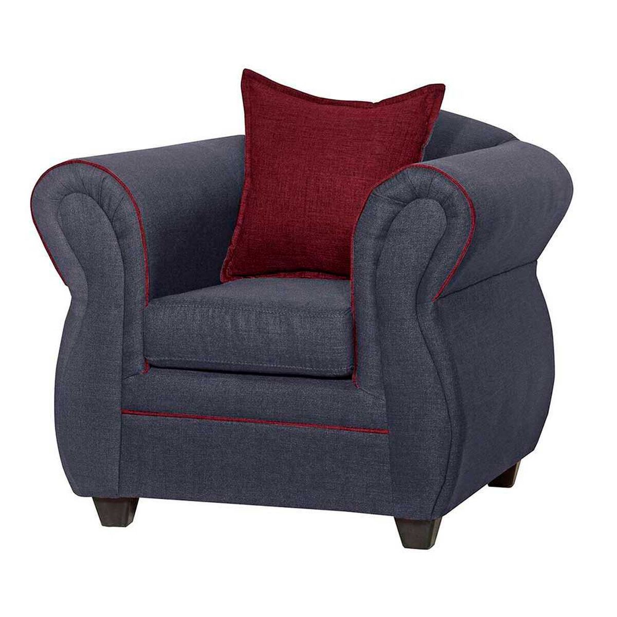 Juego de Living Black Factory Emili 6 Cuerpos Marengo