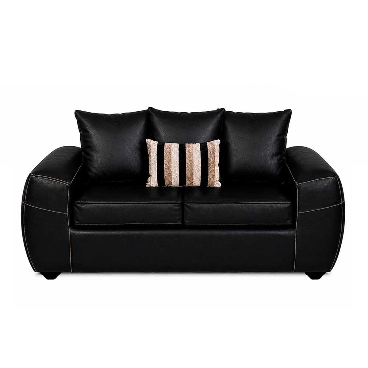 Sof&aacute; Elegant Detail New Houston 2 Cuerpos Negro