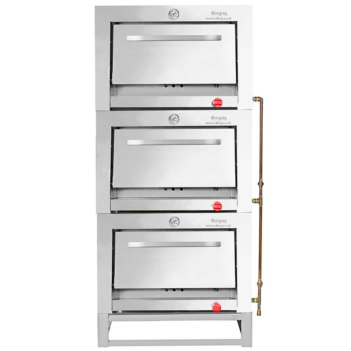 Horno Semi Industrial Ticgas 3 Cámaras Inox 65x65 Gas Licuado