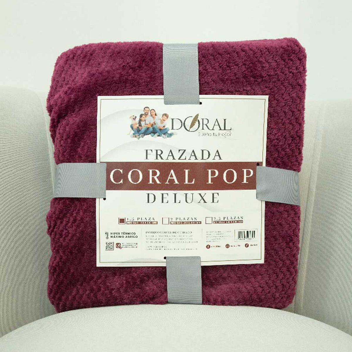 Frazada Doral 1,5 Plazas Coral Pop D4
