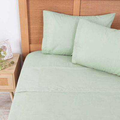 Juego de Sábanas Mashini 144 Hilos King Liso Verde