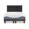 Cama Europea CIC Base Dividida 2 Plazas Alaska + Respaldo Milan Negro