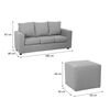 Juego de Living Innovamuebles Marco Sofá 3 Cuerpos + 2 Pouf Burdeo