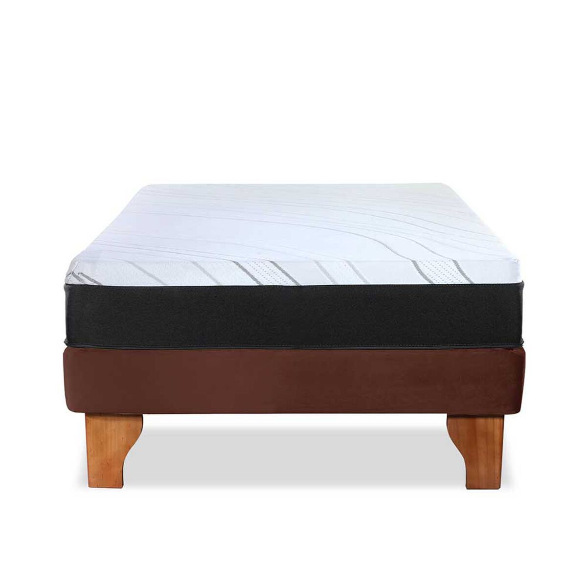 Cama Europea Latam Home 1,5 Plazas Zen Pro Chocolate