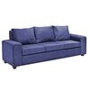 Juego de Living Innovamuebles Kahlo Sofá 3 Cuerpos + Dos Pouf 1 Cuerpo Azul