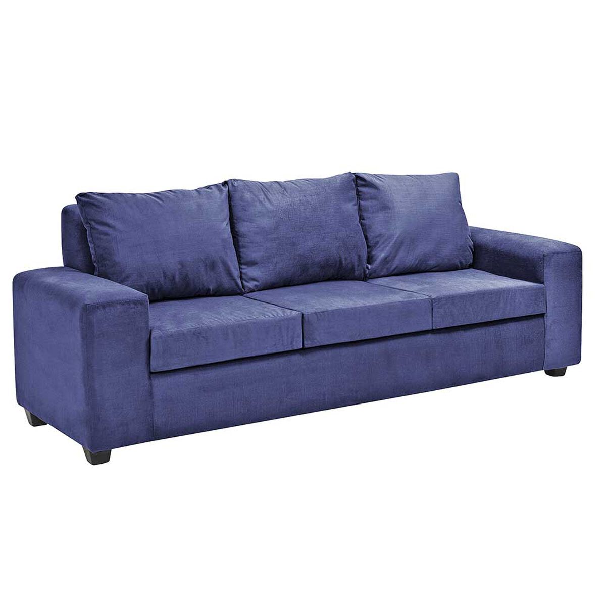 Juego de Living Innovamuebles Kahlo Sofá 3 Cuerpos + Dos Pouf 1 Cuerpo Azul