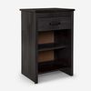 Cama Europea Rosen 1,5 Plazas Tempo + Respaldo + Velador Maurice Gris